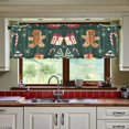 thumbnail image 3 of Yayeee Kitchen Curtains Tier Set of 2 Light Filtering 57"x36" Over Sink Window Panels, Green Christmas Gingerbread, 3 of 7