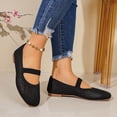 thumbnail image 4 of Samdudou Ballet Flats for Women Closed Toe Mary Jane Slip On Shoes Hollow Out Mesh Knit Upper with Elastic Instep Strap Casual Walking Footwear, 4 of 9