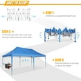thumbnail image 6 of COBIZI Canopy Tent 10X20 Pop-up Canopy with Trolley Case and Rolled Edges,Instant Portable Tent for Outdoor Events,Great for Parties,Weddings,Camping and Beach,Blue, 6 of 10