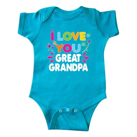 

Inktastic I Love You Great Grandpa with Flowers Gift Baby Girl Bodysuit
