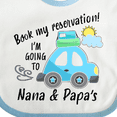 thumbnail image 4 of Inktastic Book My Reservation I'm Going to Nana and Papa's Boys or Girls Baby Bib, 4 of 4