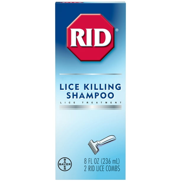 RID Lice Killing Shampoo, Includes 2 Nit Combs and 1 Bottle, 8 Ounces