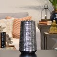 thumbnail image 2 of Urban Trends Collection 45723 Ceramic Round Vase with Combed Design Body, Electroplated & Silver - Large, 2 of 2