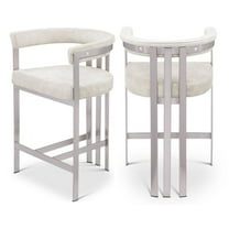Meridian Furniture Marcello Stone Velvet Counter Stool (Set of 2)