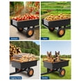 thumbnail image 6 of Mescukay 750 lbs Utility Trailer Garden Cart, Heavy Duty ATV Trailer Steel Dump Cart with Removable Sides Hand-Pull or Foot Pedal Dumping for ATV, UTV, Lawn Mowers, 6 of 7