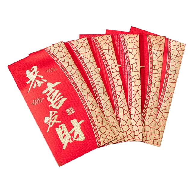 Sobres rojos de año Nuevo Lunar chino, paquetes rojos Hongbao, Hong Bao tradicional creativo para regalo de cumpleaños, Festival de Primavera, 6 uds. Estilo B Macarena Sobres rojos