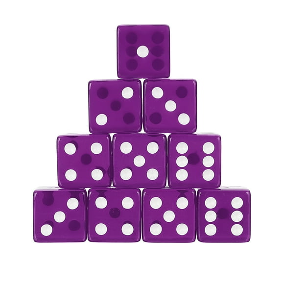36Pack 19mm/0.75" Acrylic Translucent Rounded Edge D6 Dice, Purple