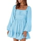 thumbnail image 2 of Vestido de manga larga para mujer,Vestido de cuello cuadrado para mujer, Vestido de verano con lazo en la espalda, Vestido fluido para mujer, diseñado a medida, 2 of 6