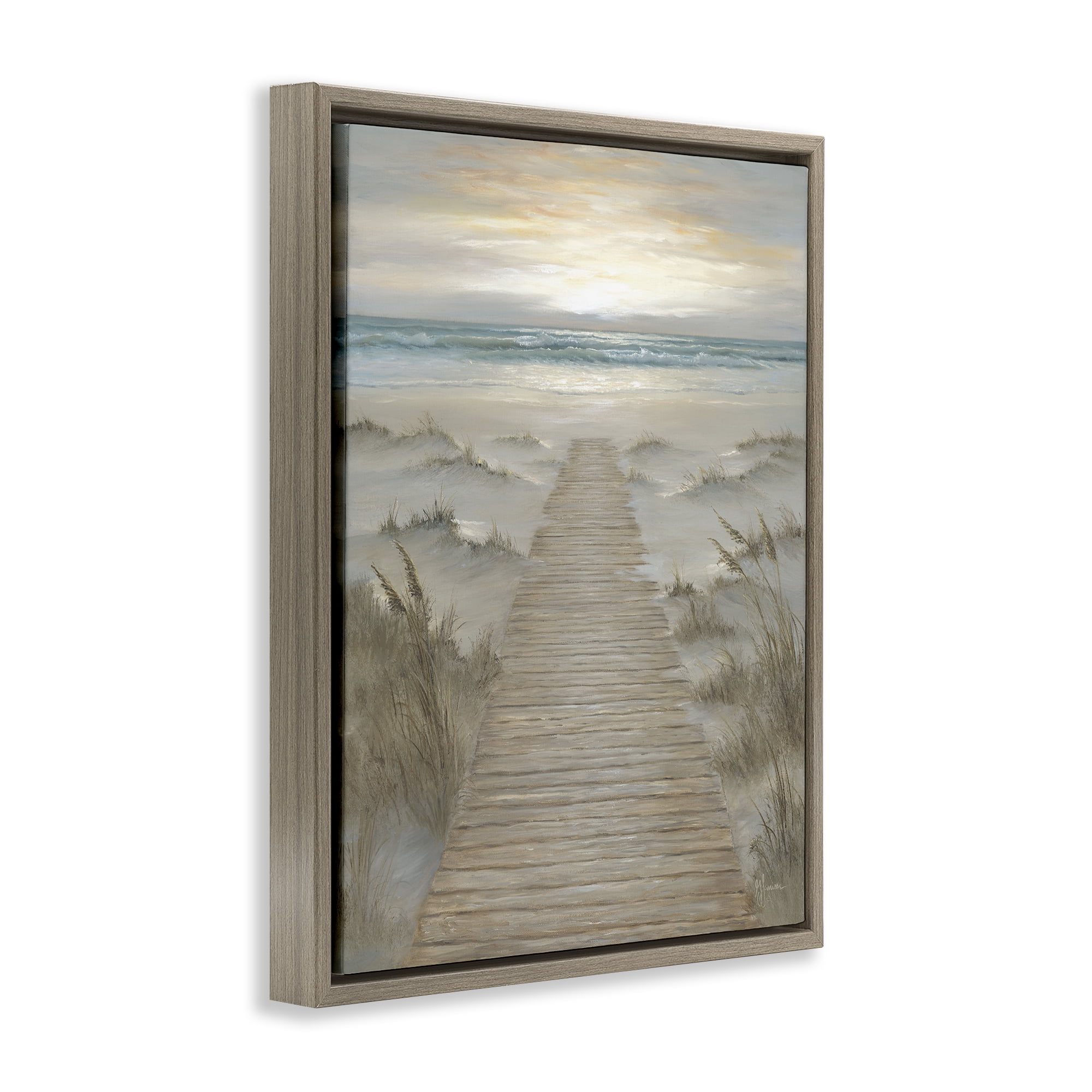 Stupell Industries The Path Towards Sunrise Brown Framed Floater Canvas Wall Art, design by Georgia Janisse