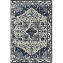 RONSHIN Area Rugs Washable Carpets 1150Gsm Velvet Pearl Velvet Washed Back Folding Simulation Printed Carpet Xm-Persia-Kuang Yi Liu Fang Blue tint 10*13ft
