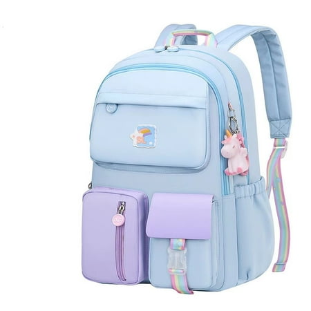 

Kids Backpack for Girls School Bag for Elementary Students Lightweight Bookbag with Daisy Pendant
