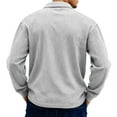 thumbnail image 5 of Hearthz Mens Long Sleeve Corduroy Shirt Quarter Zip Collared Mens Polo Shirts Big and Tall Pullover Sweaters for Men with Pocket, 5 of 6