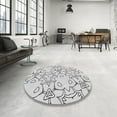 thumbnail image 4 of Ahgly Company Machine Washable Indoor Round Transitional White Smoke Area Rugs, 5' Round, 4 of 7