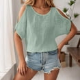 thumbnail image 2 of HXWCHs Women Breathable Plain T Shirts Women's T-Shirt for Daily Casual Wear Soft Comfortable Fabric Versatile Loose Fit Layering Piece XL Green, 2 of 5