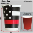 thumbnail image 6 of Havercamp Firefighter-Thin Red Line Party for 16 guests; includes 16 ea. Lg. 9” Plates, Napkins and Cups and 2 - 18” Mylar Balloons in the Beautiful Thin Red Line Flag Pattern., 6 of 8