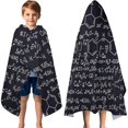 thumbnail image 3 of Math Equations Chemistry Black Pattern Hooded Bath Towel，60"x35" for Ages 3 To 12 Kids, Quick Dry Lightweight Soft Microfiber Hood Beach Towel Cover Up for Kids, 3 of 7
