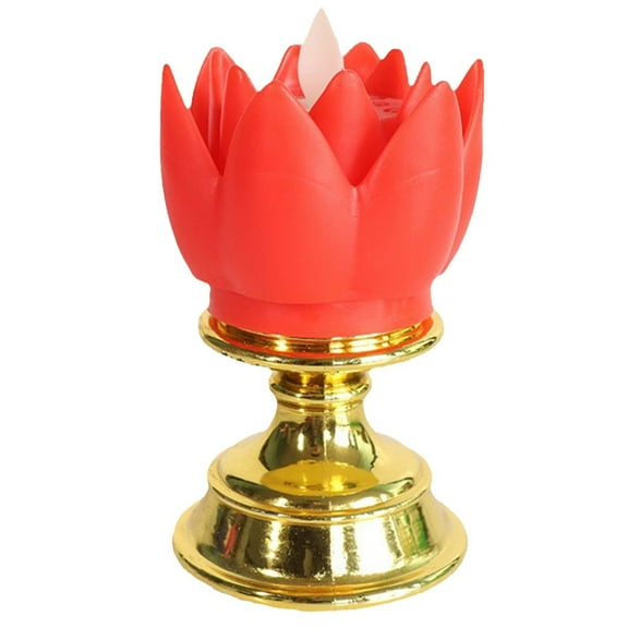 Electronic Led Lotus Lamp Ornaments Buddha Lamp Colorful Lotus Plastic Flower