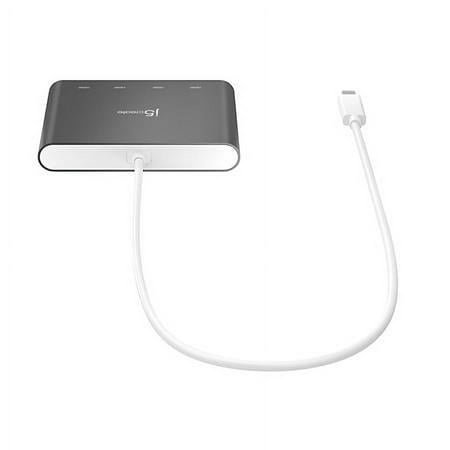 j5create - USB-C to 4-Port HDMI Multi-Monitor Adapter - Silver