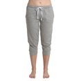 thumbnail image 1 of Blis Women Yoga Workout Lounge Cotton Jogger Capri Pant Pockets and Drawstring Standard Plus and Maternity Light Heather Grey Size Medium, 1 of 1