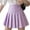 Purple, variant on Clearance Girls Women High Waisted Pleated Skirt Plain Plaid A-line Mini Skirt Skater Tennis School Uniform Skirts Lining Shorts