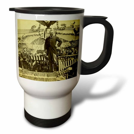 3drose, Teddy Roosevelt on the Campaign Trail in New Castle Wyoming 1903, 14oz Stainless Steel Travel Mug