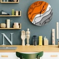 thumbnail image 7 of Wall Clock 12 Inch Orange Gray Beach Abstract Gradient Round Silent Decorative Wall Clocks Battery Operated for Living Room Bedroom Kitchen Classroom Decor, Modern Geometric Lines,Large, 7 of 7