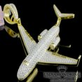 thumbnail image 5 of MEN'S NEW 14k YELLOW GOLD OVER STERLING SILVER JET AIRPLANE AIR BUS AVIATION CHARM PENDANT, 5 of 8