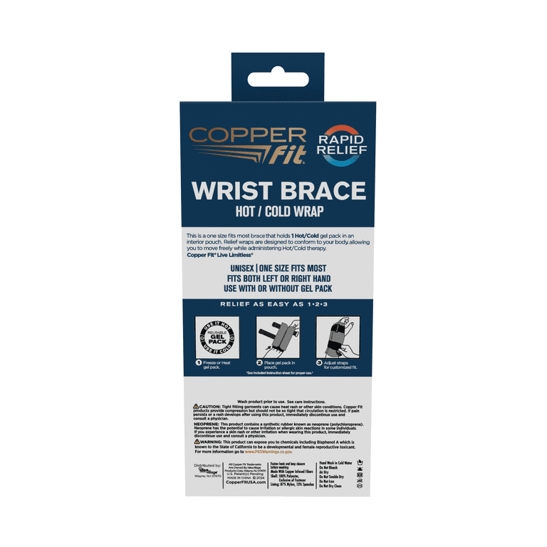 Copper Fit Rapid Relief Wrist Brace with Hot/Cold Gel photo 8
