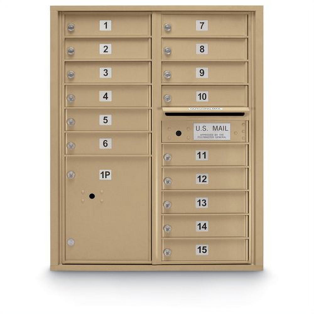 Postal Products Unlimited N1029441SLVR 15 Door Standard 4C Front Loading Mailbox Silver