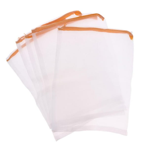 5 piezas, filtro de acuario reutilizable, bolsa de malla, filtros para acuarios de peces, Blanco - 44x32.5cm