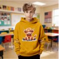 thumbnail image 2 of WAYUTE Girls Sweatshirts Cute Cow Print Hooded Sweatshirt for Boys Soft Casual Pullover with Pocket, 2 of 6