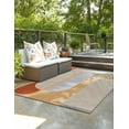 thumbnail image 3 of Unique Loom Outdoor Modern Collection Area Rug - Vivid (5' 3" x 8' Rectangle Multi/Brown), 3 of 5