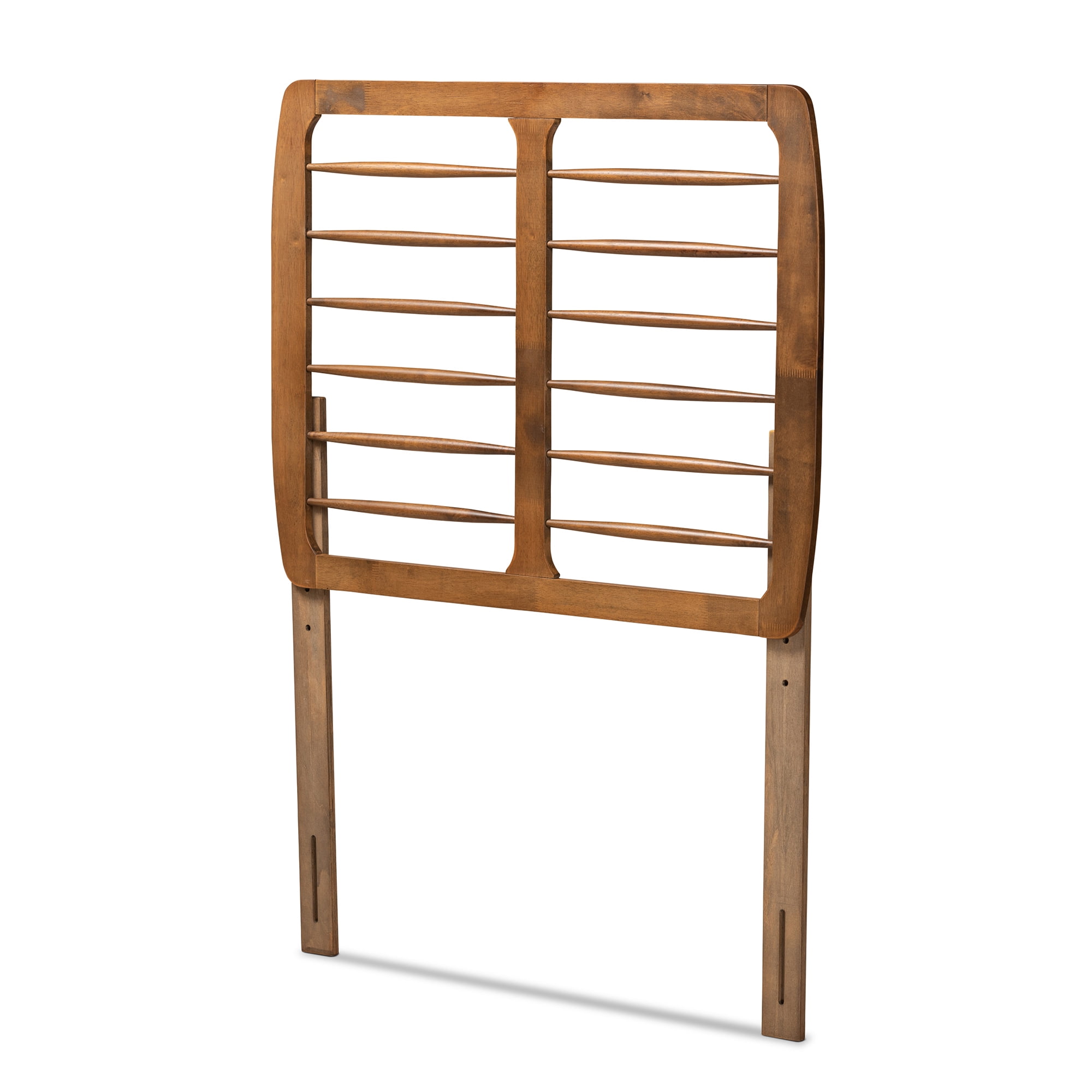 Baxton Studio Carolyn Mid-Century Back Support Rubberwood Headboard, Twin, Ash Walnut