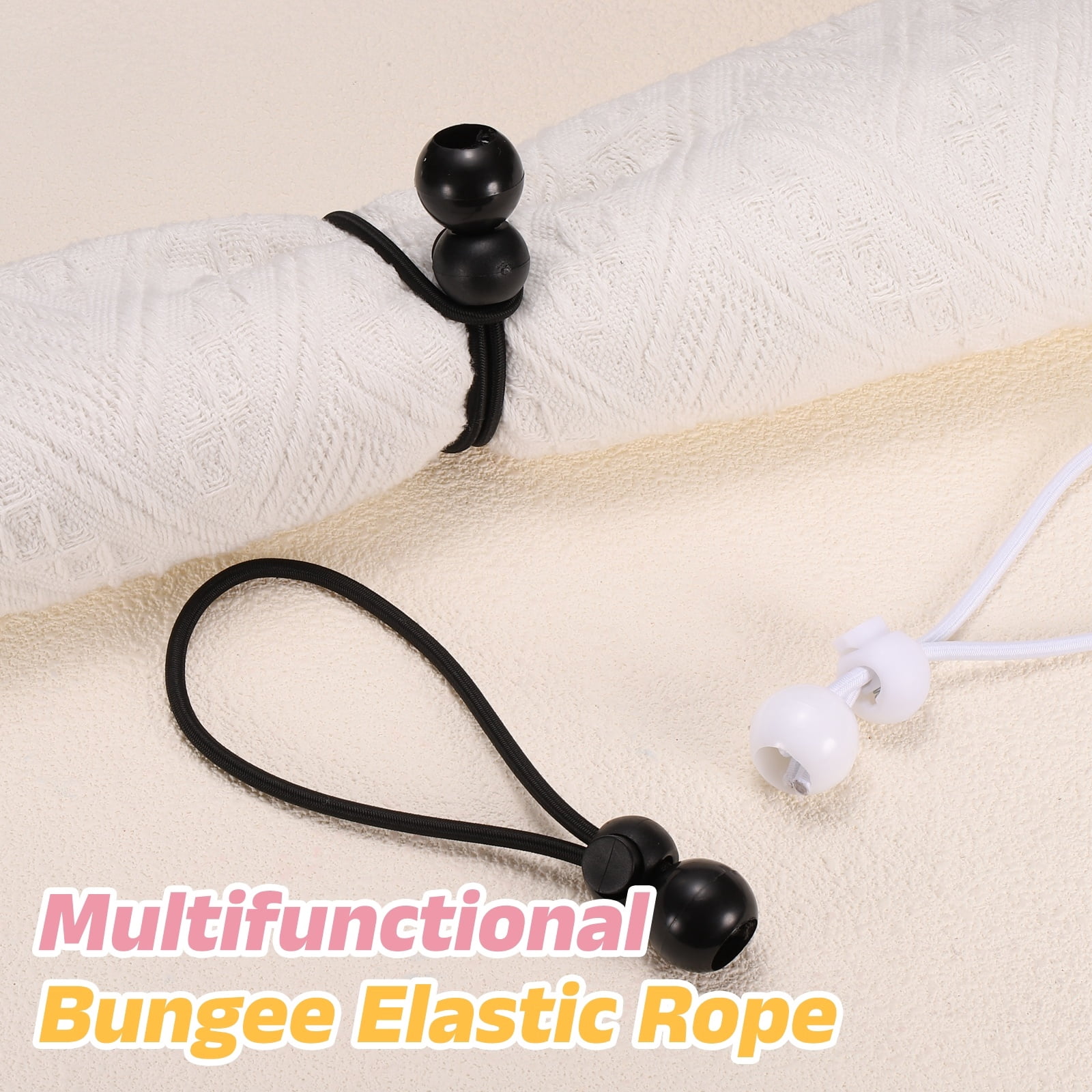 Uxcell Ball Bungee Cords, (25cm / 10 Inch, White) (20 PCS) Universal Bungee Tie Downs, Suit for Shelter Camping Cargo Outdoor Roller Blinds Tents Canopies Tarp