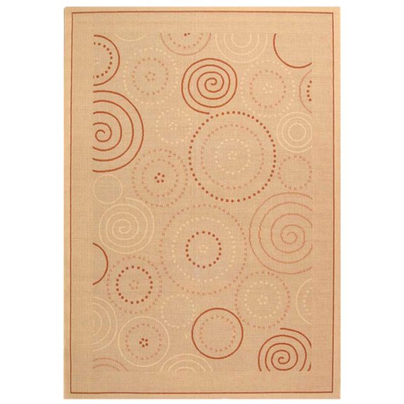 Safavieh Courtyard Hugo Oriental Indoor/Outdoor Area Rug, Natural/Terracotta, 6'7" x 9'6"