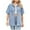 Light Blue, variant on WREESH Women's Denim Shirt Fashion Button Down Shirts Lapel Collar Solid Color Short Sleeve Casual Shirt Light Blue