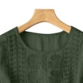 thumbnail image 6 of Endives Women's Embroidered Tops Solid Color Pleated Cotton Linen Shirts Blouse Spring Summer, 6 of 6