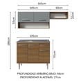 thumbnail image 3 of Cocina Integral Madesa Emilly 165cm con Tarja Marrón/Gris, 3 of 11
