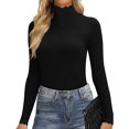 thumbnail image 1 of Xishao Body de manga larga para mujer, cuello alto falso, ribete de lechuga, camiseta con volantes Xishao ropa, 1 of 2