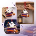 thumbnail image 4 of Qiulaii Reading Ghost Acrylic Suncatcher Cute Halloween Hanging Ornament Window Decor Spooky Holiday Keepsake Gift for Halloween Home Decor, (A), 4 of 6