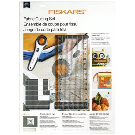 - Fiskars Rotary Sewing Quilting Fabric Cutting Set (3-piece) - Rotary Cutter, Cutting Mat, and Acrylic Ruler