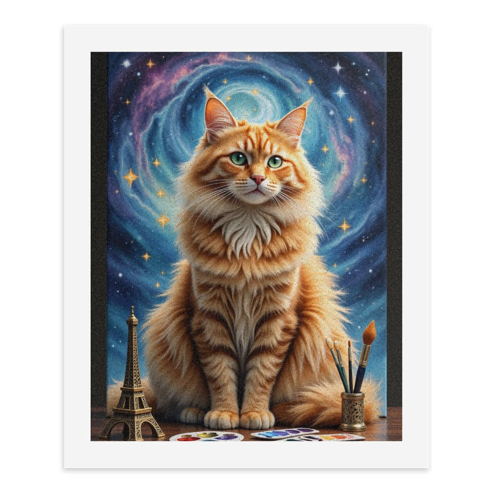 Paint By Numbers Kit for Adults Beginner - Cat Art Galaxy Brush Painting DIY Canvas Painting Kits for Adults, Frameless Paint By Number for Adults for Home Wall Decor 16x20 Inch