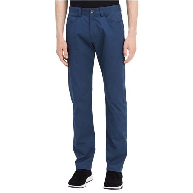Pantalones Calvin Klein de satén para hombre ajustados informales color azul 34 W x 34 L