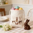 thumbnail image 7 of Easter Goodie Bags, Bunny Gift Bag for Party Favor Birthday Decoration, Reusable Burlap Rabbit Drawstring Treat Pouches for Spring Garden Tea Party Easter Egg Hunt - 6 Pcs, 7 of 7
