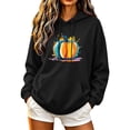 thumbnail image 2 of ABSUYY Womens Black Pumpkin Graphic Fall Hoodie Long Sleeve Casual Pullover Sweatshirt,Size XL, 2 of 5