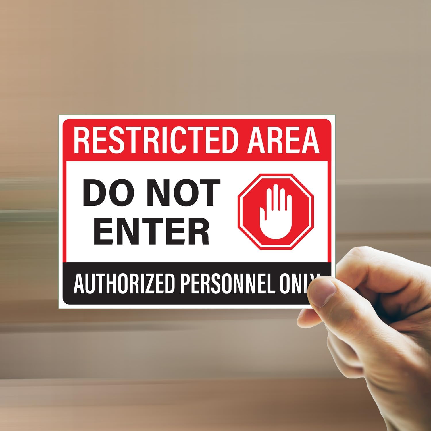 GicnKeuz Warnschild 'Restricted Area - Do Not Enter' Aus Aluminium - 35,6 X 25,4 Cm, Reflektierend & Wetterfest Für Innen/Außen