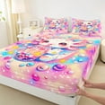 thumbnail image 3 of Manfei 3D Kawaii Axolotl Twin Sheet Sets for Teens, Boba Milk Tea Twin Fitted Sheet, Mystic Stars Galaxy Flat Sheet, Super Cozy Room Decor, 3-Piece, 3 of 7