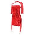 thumbnail image 6 of IROINNID Round Neckline Dress For Women Sleeveless Nightclub Party Sexy Club Sequins Fringe Tassel Sheath Dress Short Solid Color Sheath Dress, 6 of 7