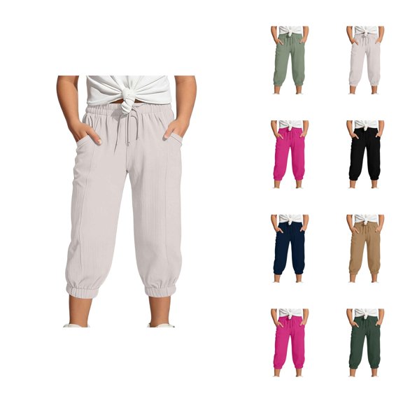 Girls High Withed White Space Pocket Skinny Pants For Kids With Comfortable Fit Solid Color Casual Trousers For Girls
