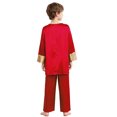 thumbnail image 6 of Miutii Kids Boys 2 Piece Worship Praise Dance Outfit Long Sleeve Metallic Pullover Top with Liturgical Pants Set Red 16, 6 of 7
